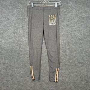 Abercrombie & Fitch Vintage Pants Womens Small Gray Leggings Logo Athleisure Y2K